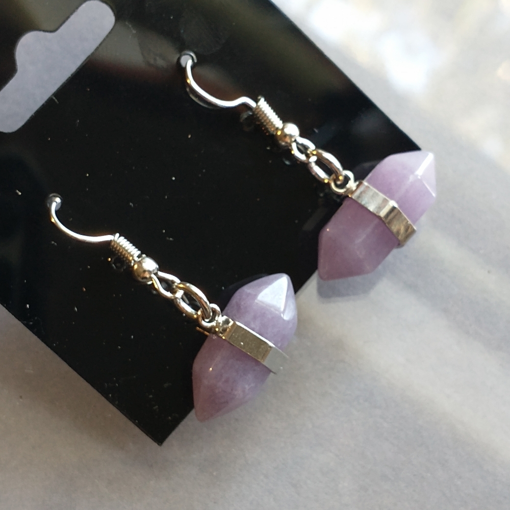 Amethyst and silver drop earrings